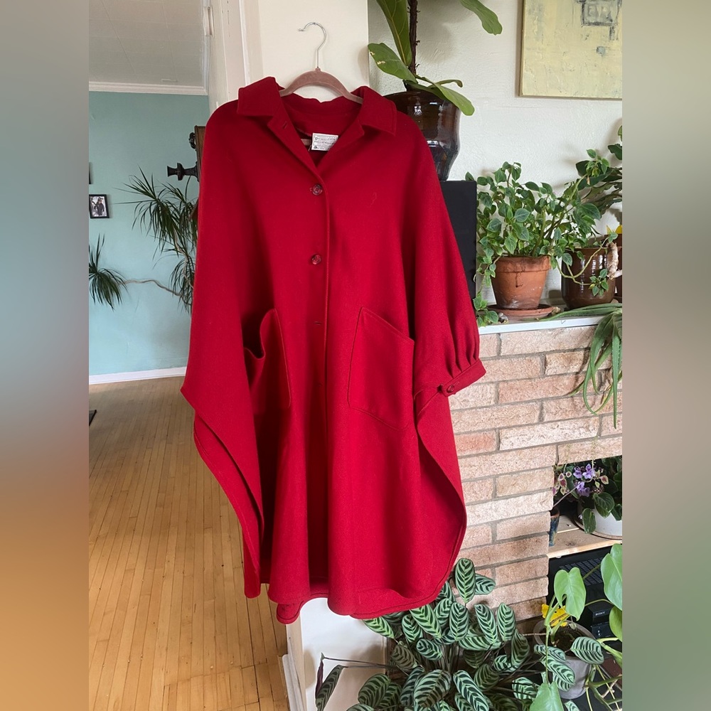 Vintage Pendleton Red Woolen Cape OS